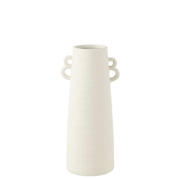 VASE CONICAL CLAY WHITE SMALL