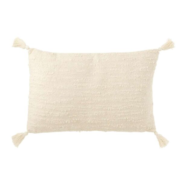 CUSHION RECTANGLE+TASSELS COTTON CREAM