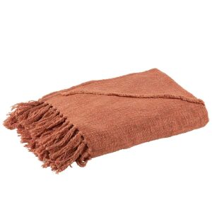 THROW TASSEL COTTON TERRACOTTA