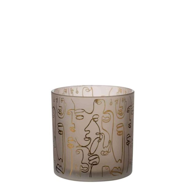 HURRICANE HAPPY FACES GLASS  BEIGE LARGE