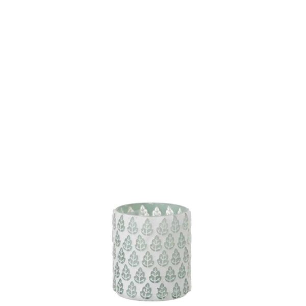 TEALIGHT HOLDER TREE GLASS WHITE