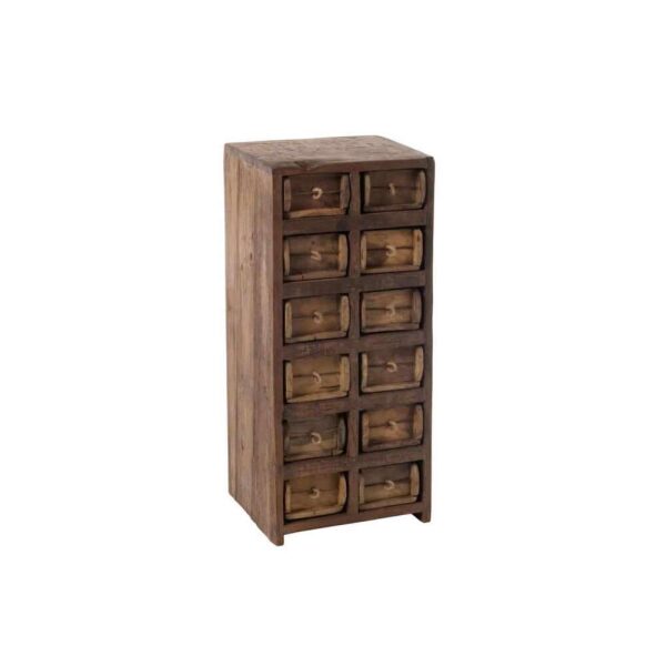 CABINET 12DRAWERS ROUGH RECYCLED WOOD BROWN