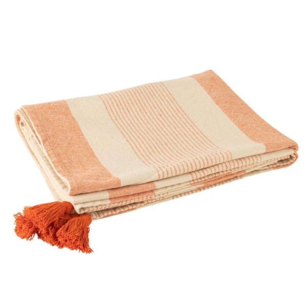THROW MIK COTTON BEIGE/ORANGE