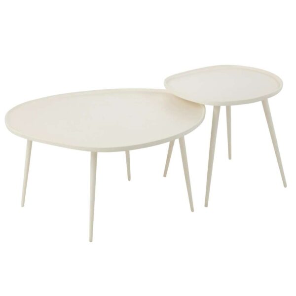 SET OF 2 SIDETABLES VINTA ALUMINIUM WHITE