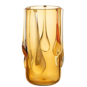 VASE DRIPPY GLASS AMBER LARGE