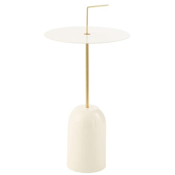 SIDE TABLE DISK METAL WHITE/GOLD