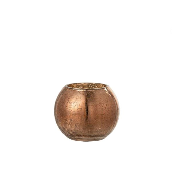 HURRICANE LIGHT BALL CRAQUELURE GLASS PEARL EFFECT BROWN SMALL