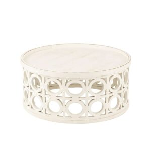 COFFEE TABLE CARVING FIR WOOD/MDF WHITE