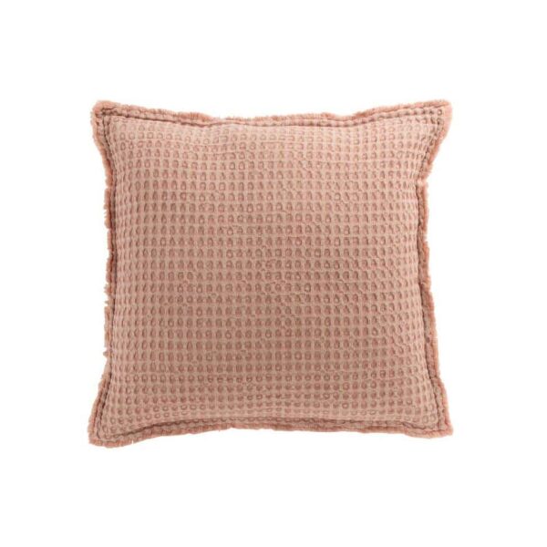 CUSHION WAFFLE PATTERN COTTON LIGHT PINK