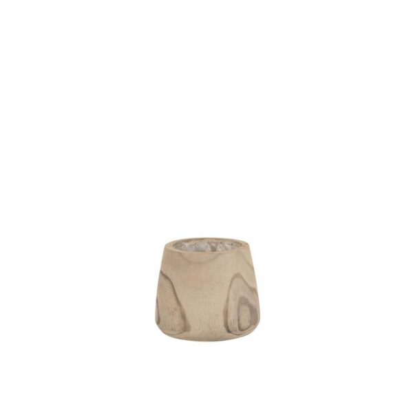 FLOWERPOT PAULOWNIA WOOD+PLASTIC WHITE WASH SMALL