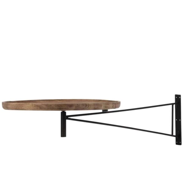 TABLE WALL TURNING ROUND WOOD/METAL NATURAL