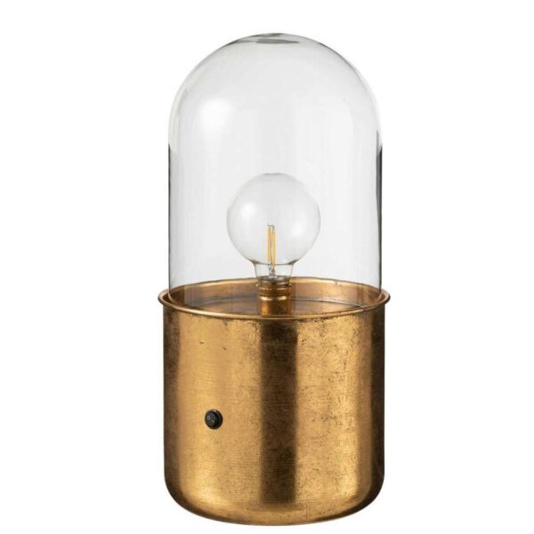 TABLE LAMP ANTIQUE LED GLASS/ZINC GOLD LARGE