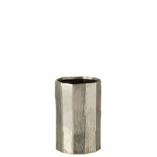 FLOWER POT ARY CLAY SILVER LARGE