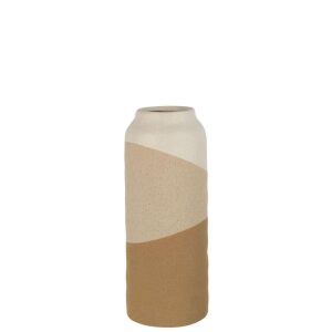 VASE CYLINDER CERAMIC BEIGE/LIGHT BROWN LARGE