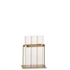 VASE 3 TUBES METAL/GLASS GOLD