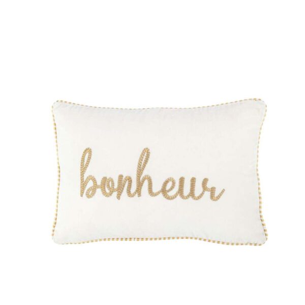 CUSHION BONHEUR TEXTILE WHITE/GOLD