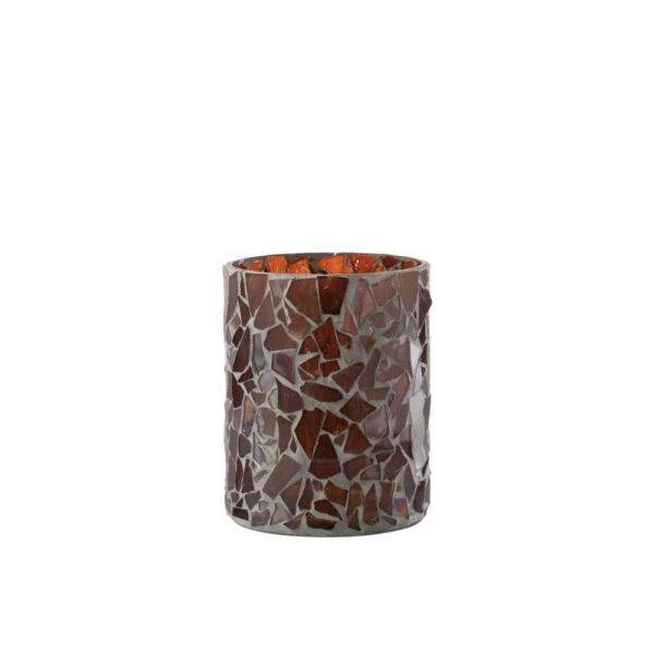 HURRICANE MOSAIC GLASS BROWN MEDIUM