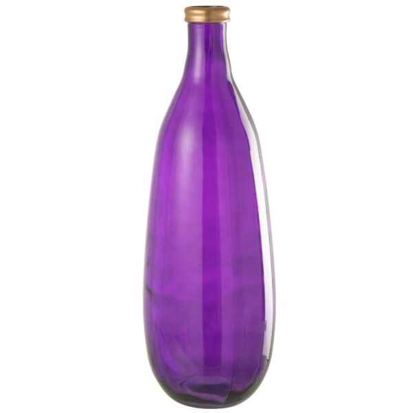 VASE GOLD RIM GLASS PURPLE LARGE