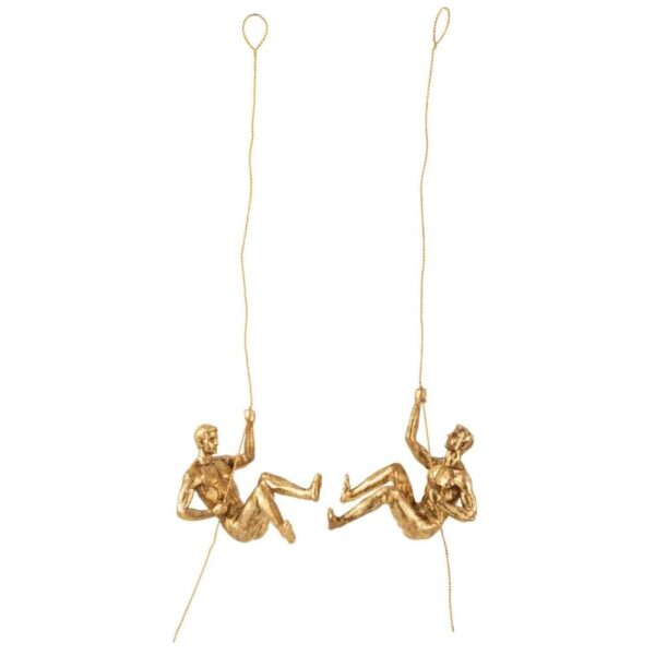 WALL DECORATION FIGURE POLY/METAL GOLD ASSORTMENT OF 2