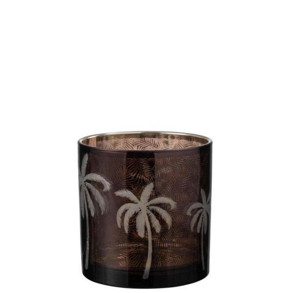 HURRICANE PALM TREE GLASS BROWN LARGE