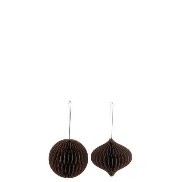 XMAS BALL BROWN SMALL ASSORTMENT OF 2