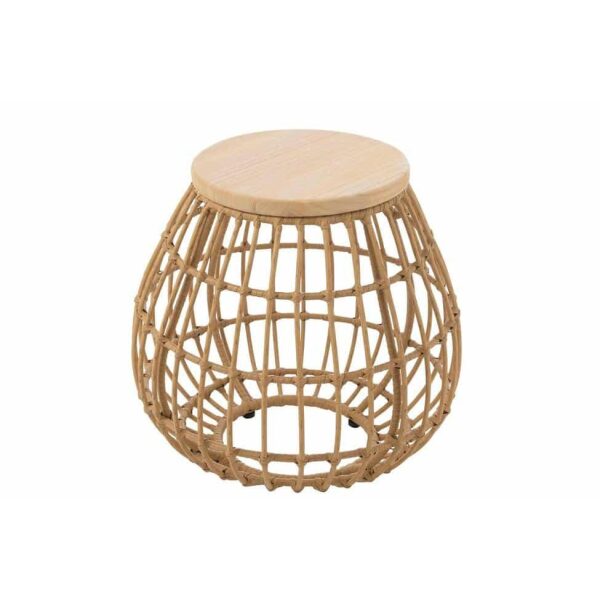 SIDETABLE BASKET OUTDOORS RATTAN/WOOD NATURAL