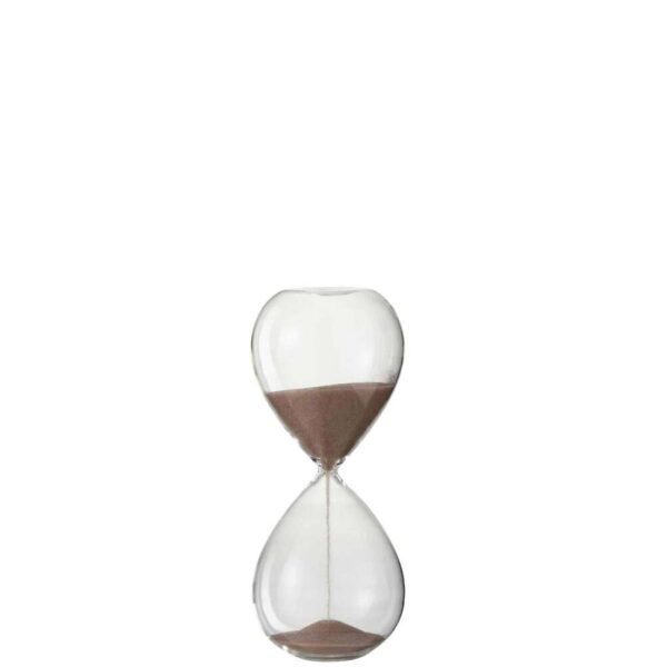 HOURGLASS DECO GLASS/SAND LIGHT PINK SMALL