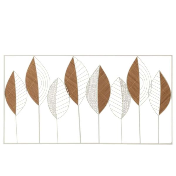 WALL DECORATION LEAVES METAL/BAMBOO MIX LARGE
