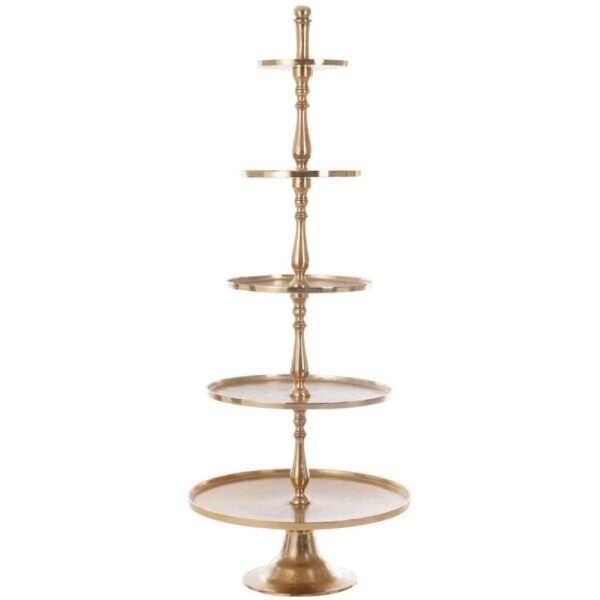 TRAY 5 LEVELS ROUND ALUMINIUM GOLD