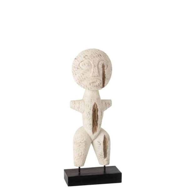 FIGURE PRIMITIVE ALABASIA WOOD WHITE SMALL