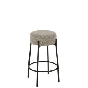 BAR STOOL BOUCLE PLYWOOD/POLYESTER GREY/BLACK