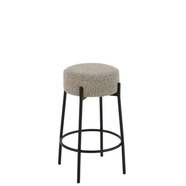 BAR STOOL BOUCLE PLYWOOD/POLYESTER GREY/BLACK