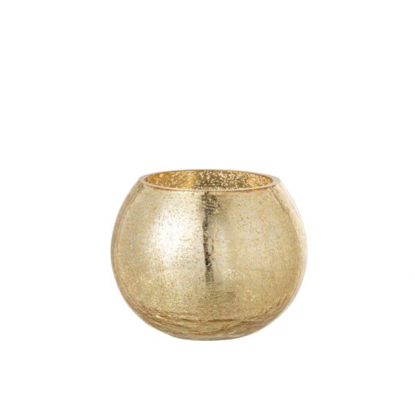 HURRICANE LIGHT BALL CRAQUELURE GLASS PEARL EFFECT GOLD MEDIUM