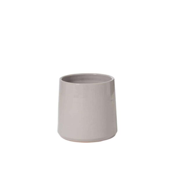 FLOWER POT ROUND CERAMIC GREY MEDIUM