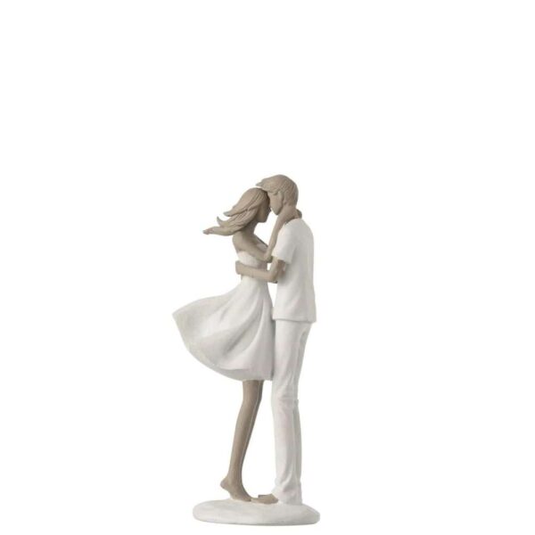 COUPLE KISSING POLY WHITE/TAUPE