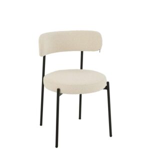 CHAIR BOUCLE PLYWOOD/POLYESTER WHITE/BLACK