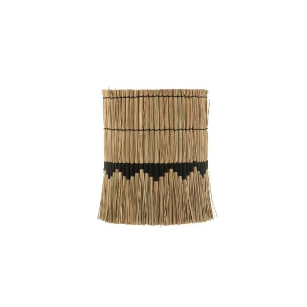 LAMPSHADE THREAD PATTERN SEAGRASS NATURAL/BLACK SMALL