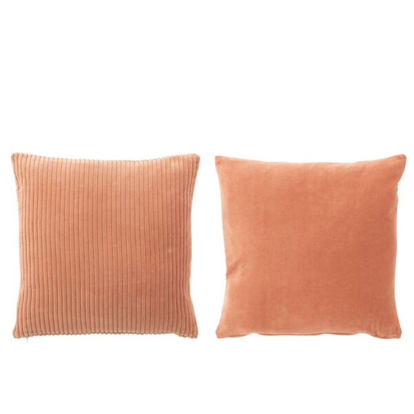 CUSHION VELVET SQUARE COTTON PINK ASSORTMENT OF 2