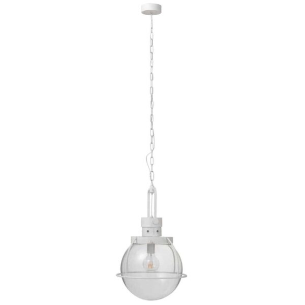 HANGING LAMP BALL GLASS/METAL WHITE