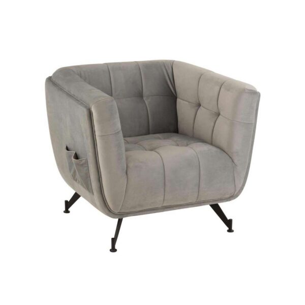 LOUNGE SEAT 1-PERSON TEXTILE/WOOD/METAL LIGHT GREY