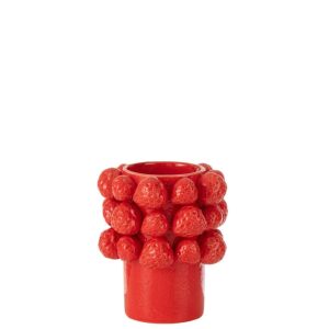 VASE STRAWBERRIES CERAMIC RED SMALL