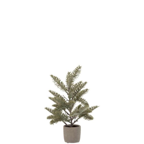 PINEBRANCH IN POT GLITTER PLASTIC GREEN SMALL