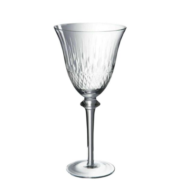 WINEGLASS OPEN CUT GLASS TRANSP. 11X23CM