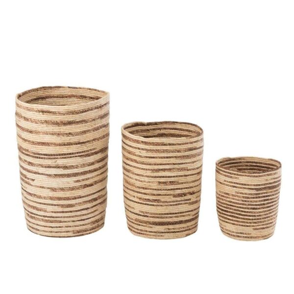 SET OF 3 BASKETS MAÏS BEIGE/BROWN