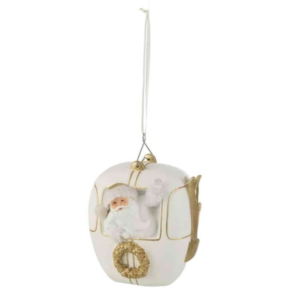 SNOWCABIN SANTA CLAUS POLY WHITE/GOLD