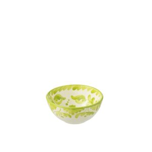 BOWL GRANADA HIGH CERAMIC WHITE/GREEN SMALL