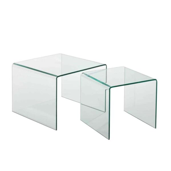 SET VAN 2 SIDETABLE GLASS TRANSPARANT
