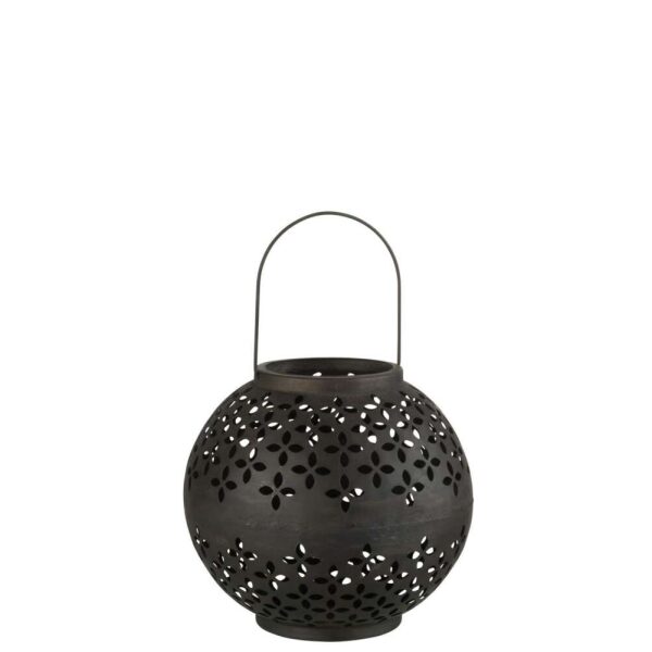 LANTERN BALL PERFORATED IRON BLACK MATTE