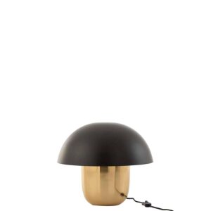 LAMP MUSHROOM IRON BLACK/GOLD SMALL