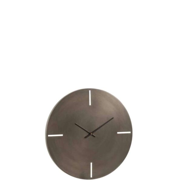 CLOCK ROUND METAL DARK GREY SMALL